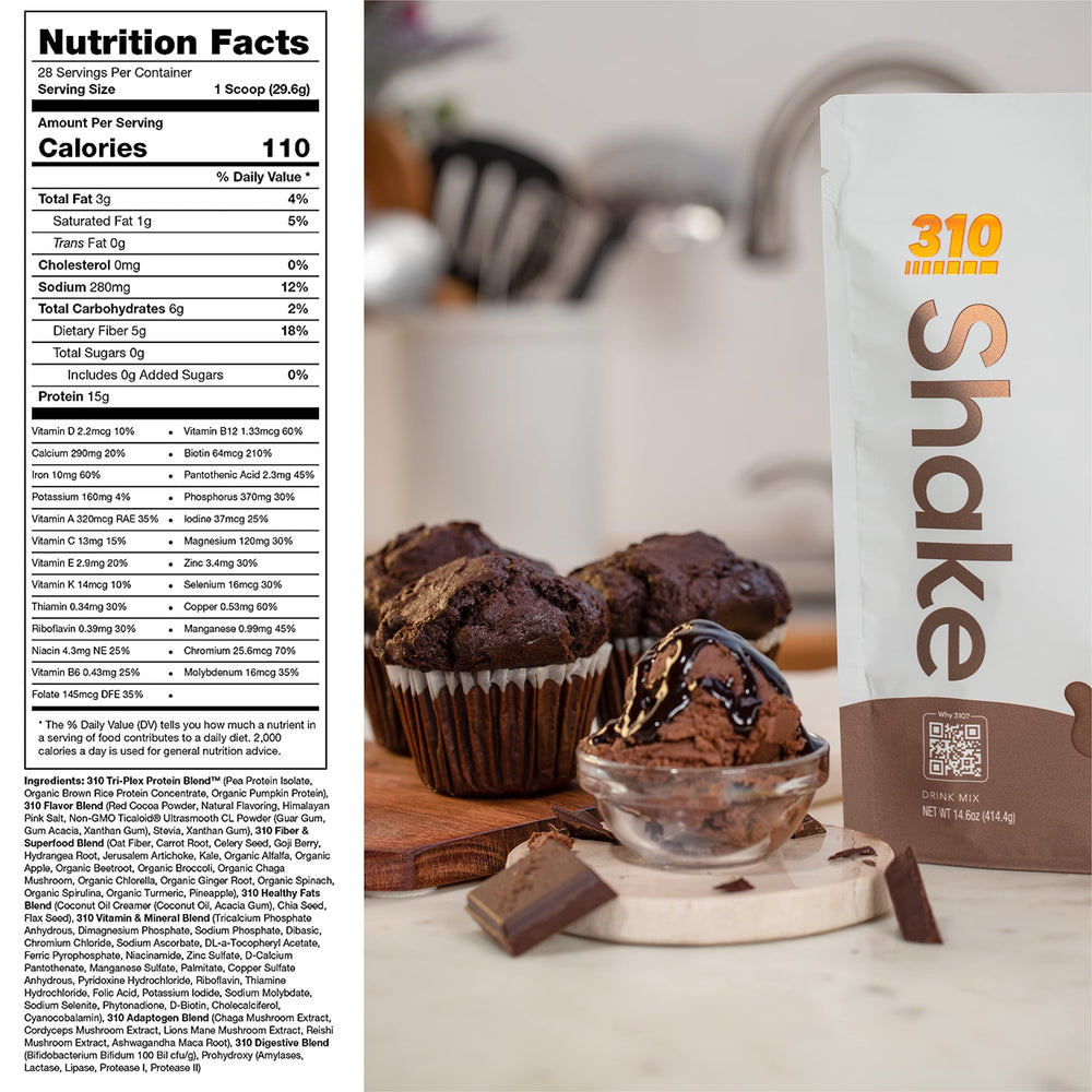 310 Nutrition all-in-one meal replacement powder showing vegan protein and superfoods.