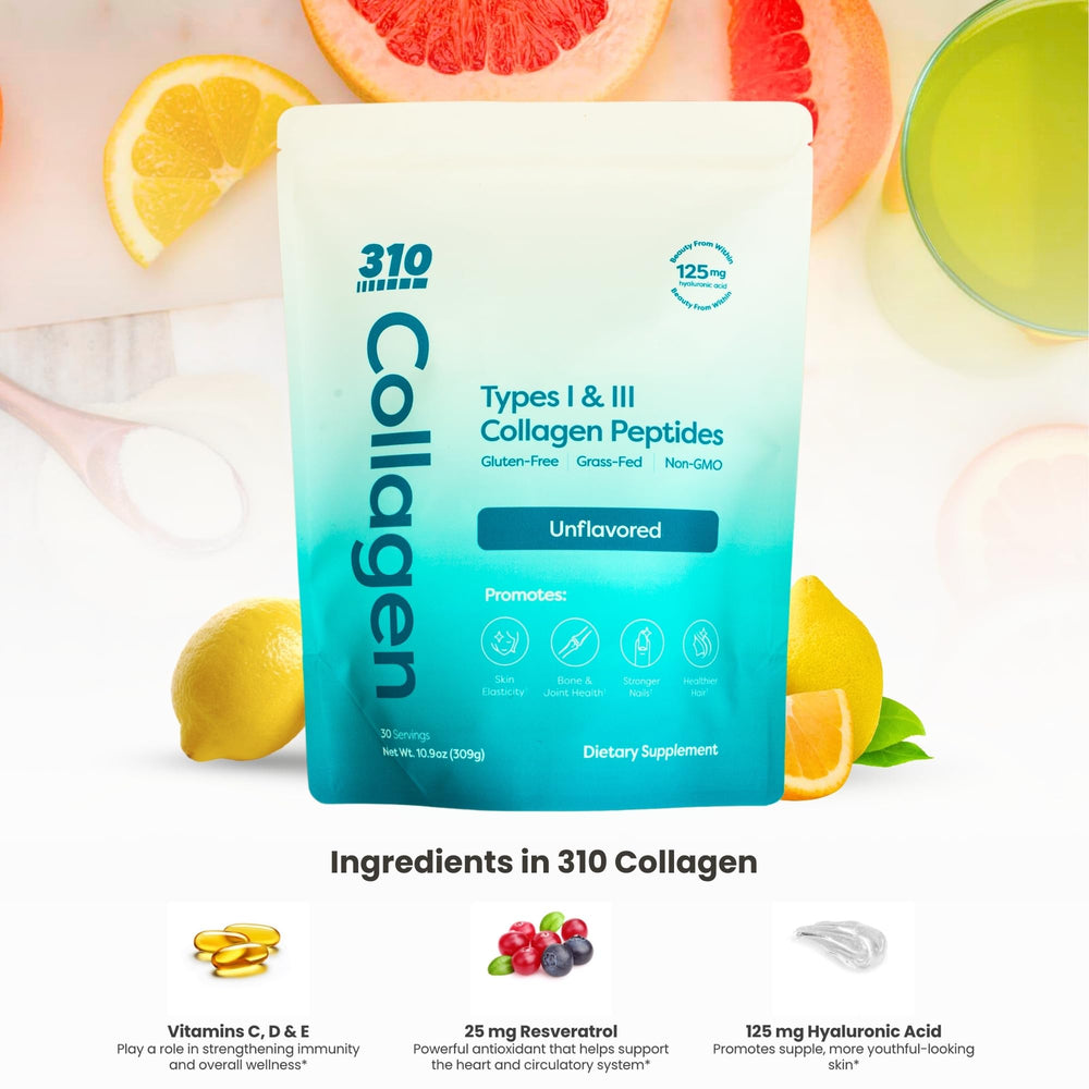 Unflavored 310 Nutrition collagen blends into coffee or smoothies