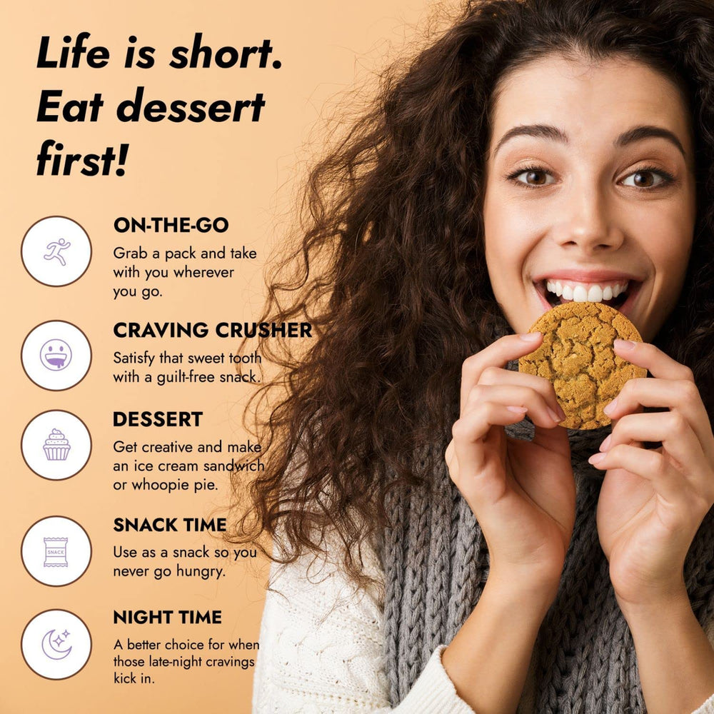 321glo Protein+ Cookies peanut butter flavor cookie showing rich aroma.