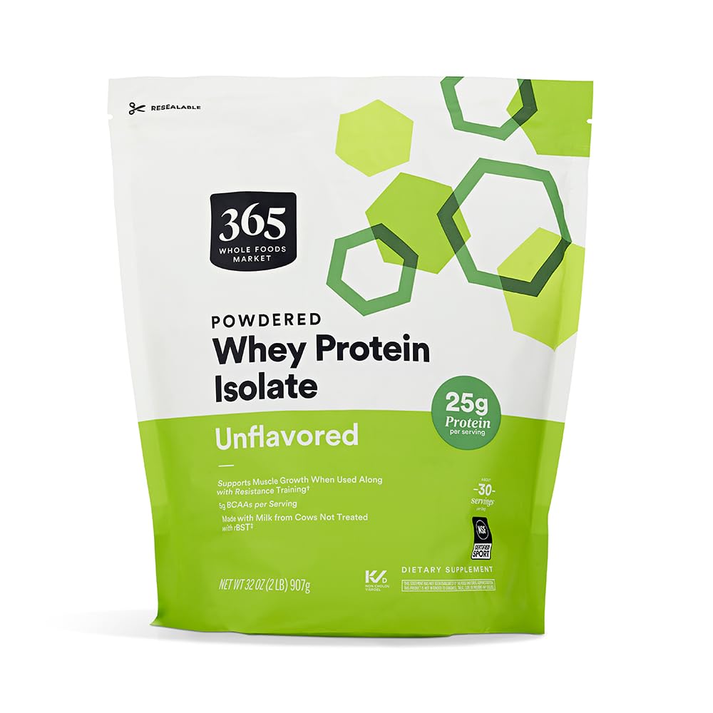 365 by Whole Foods Market whey protein isolate unflavored pour for post-workout protein boost