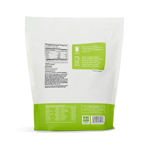 Scoop of 365 by Whole Foods Market whey isolate unflavored powder for quick shakes
