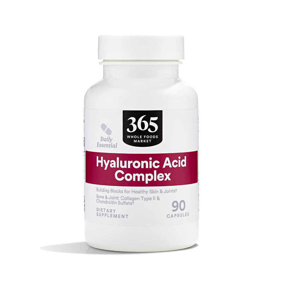 365 Hyaluronic Acid Blend bottle with capsules for skin hydration.