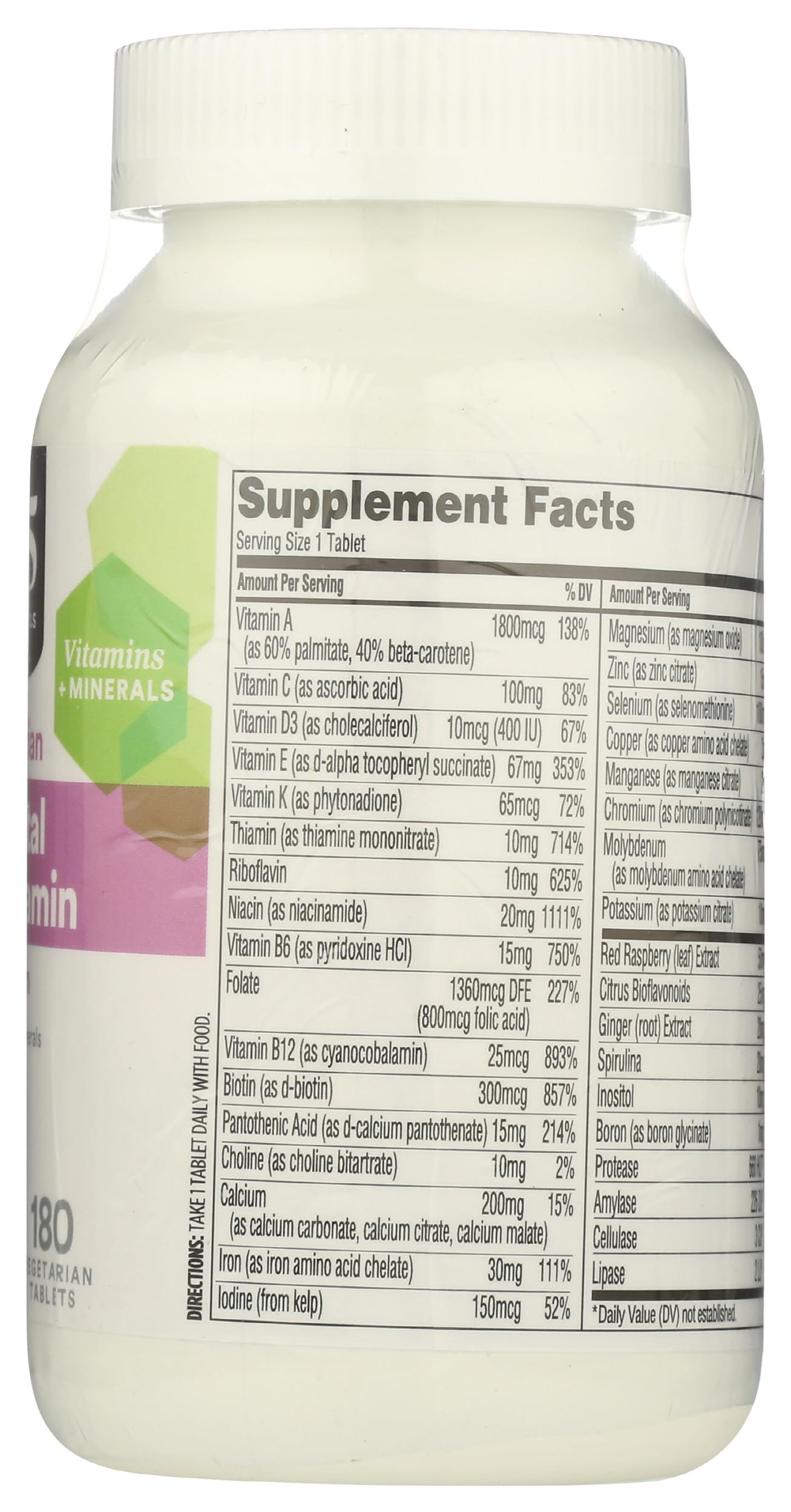 365 by Whole Foods Market Prenatal Multi set on kitchen counter supports routine choices