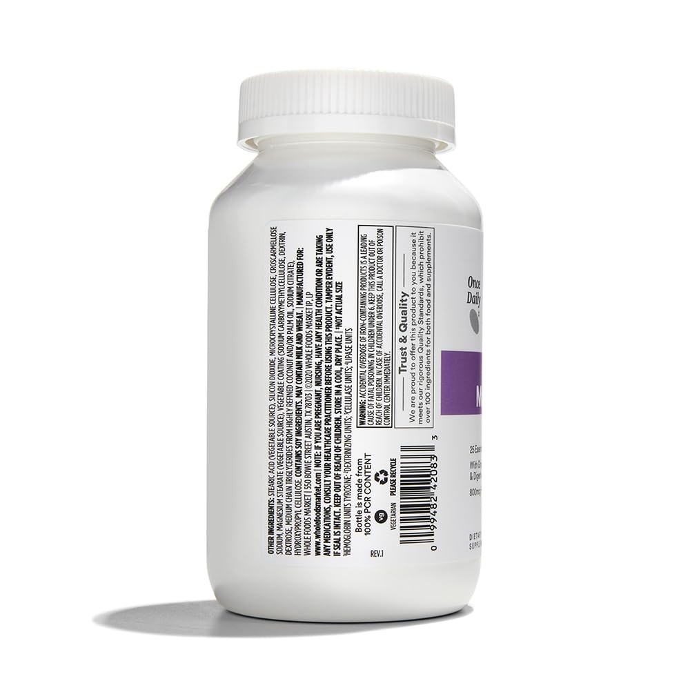 365 by Whole Foods Market Prenatal Multi tablets closeup highlights a one-daily convenience