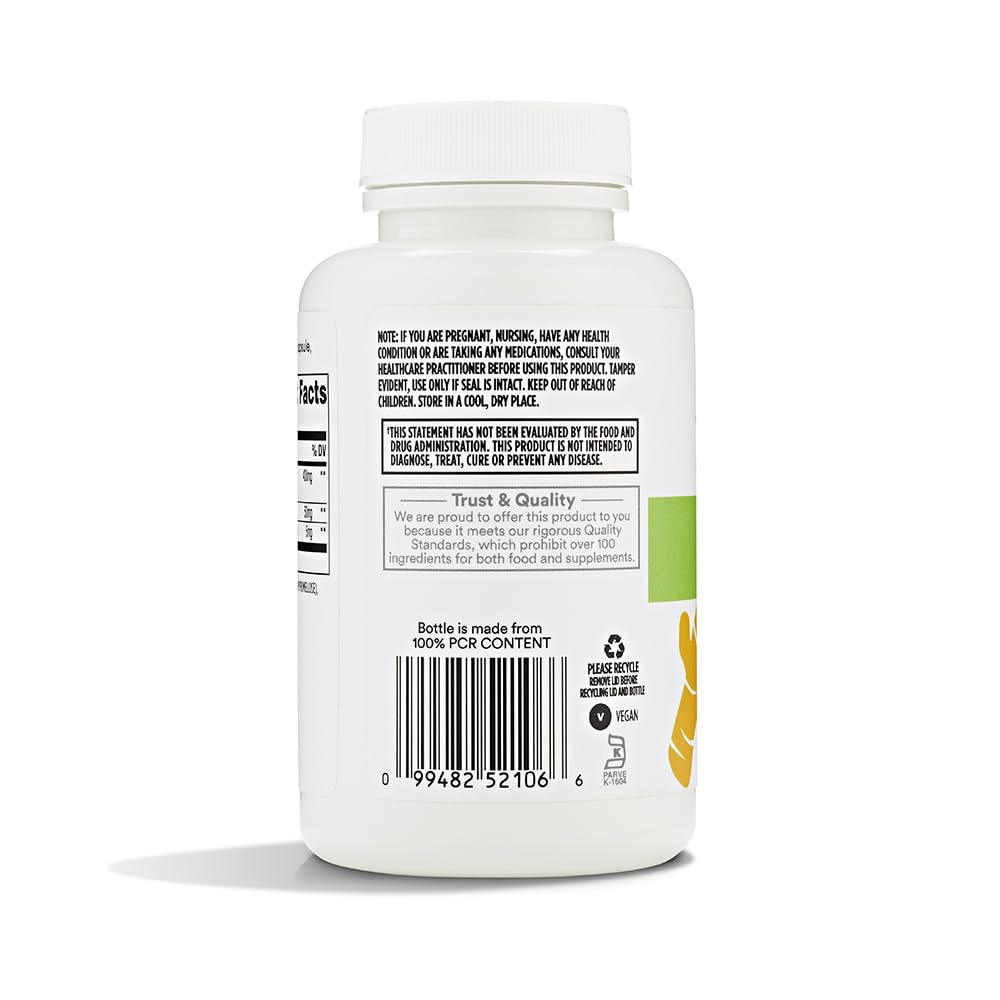365 Turmeric standardized extract capsules; vegan and easy for daily use.