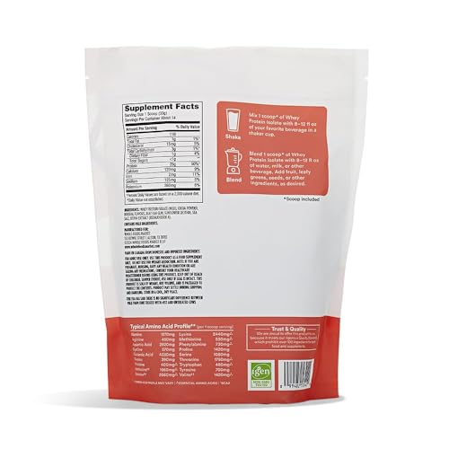 365 by Whole Foods Market chocolate whey protein isolate scoop on a clean surface