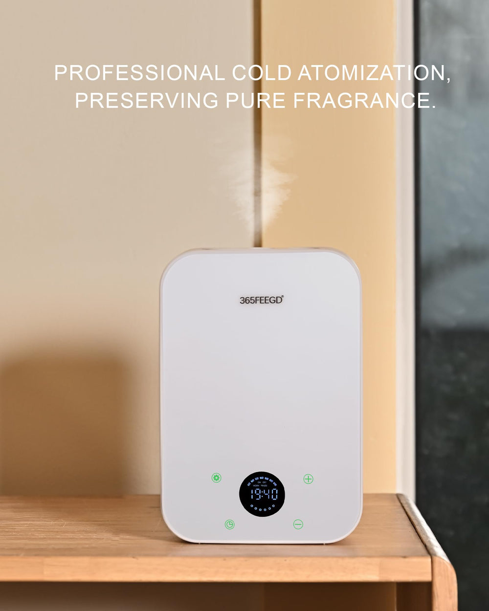 365FEEGD Waterless Diffuser compact design fits wall or desk