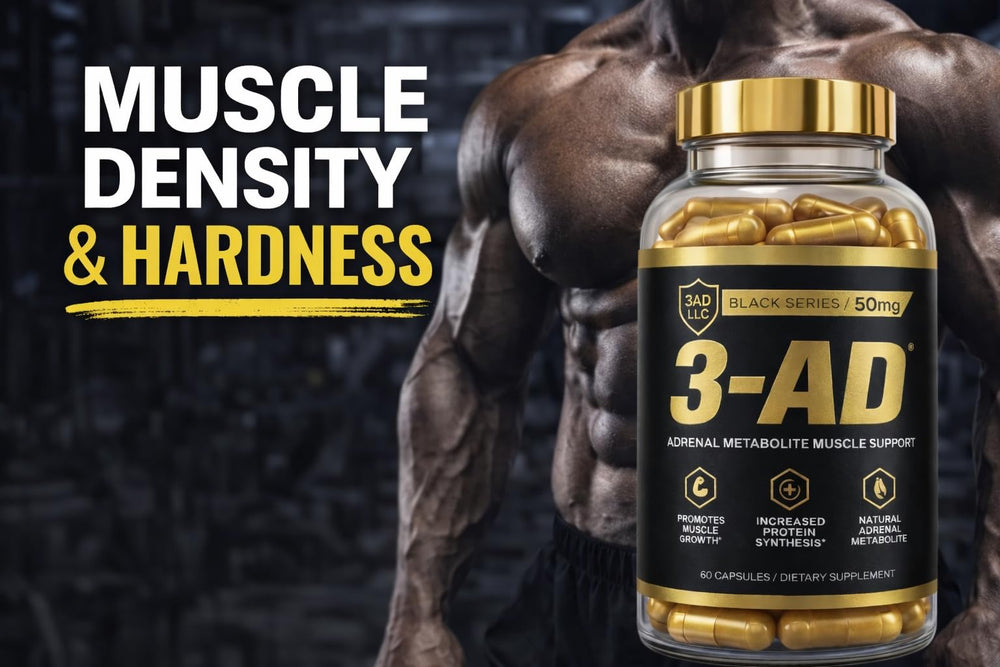 3AD Black Series capsules closeup highlighting 50 mg dose per capsule