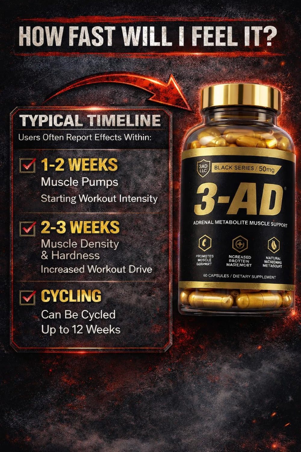 3AD Black Series label detail emphasizing patent-backed ingredient