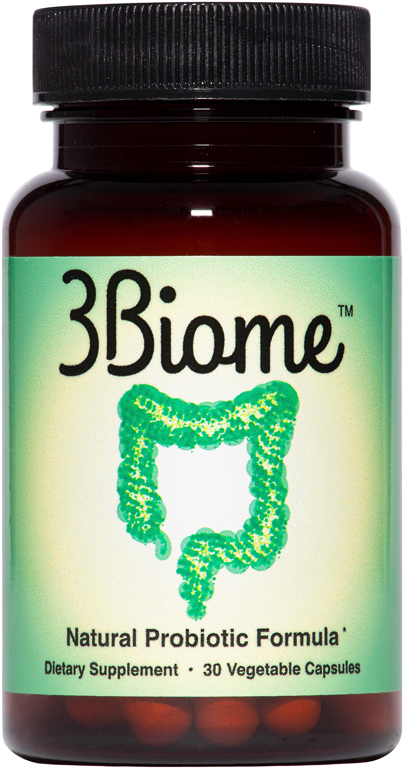3Biome natural probiotic bottle for daily gut balance.