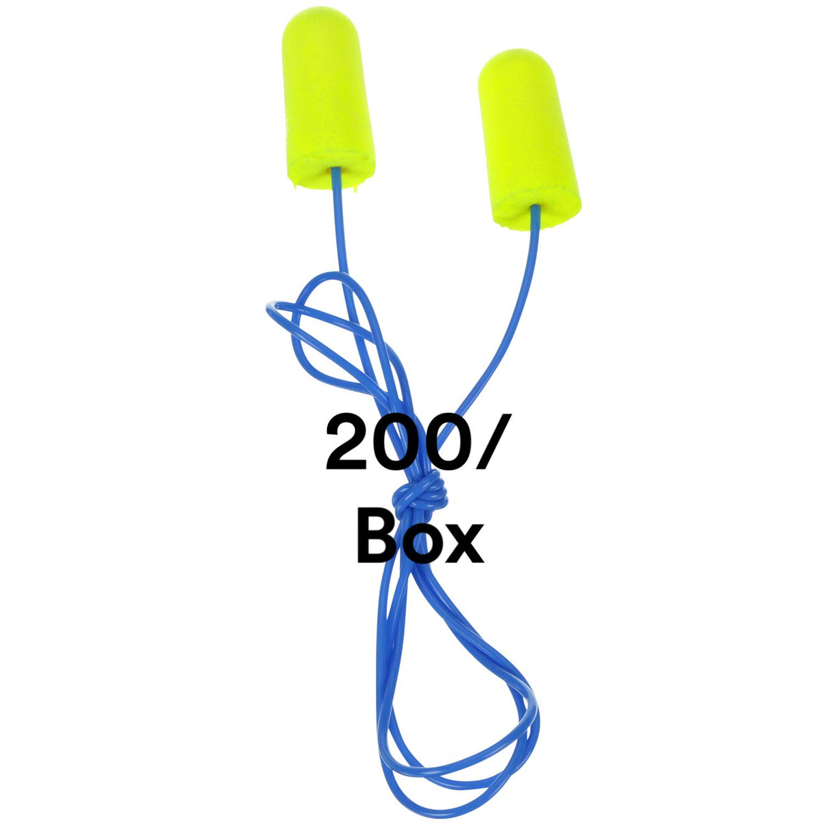 3M E-A-Rsoft Yellow Neons earplugs in corded poly bag for clean storage