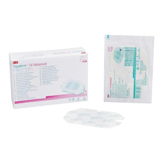 3M Tegaderm 1688 IV advanced securement dressing showing edge lift prevention and moisture management in clinical use