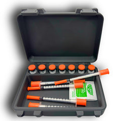3ml vial storage case open compartment organizes syringes and alcohol wipes