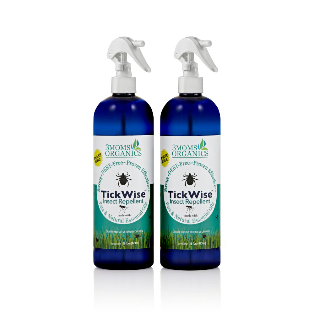 TickWise 16oz bottle from 3 Moms Organics for outdoor protection.