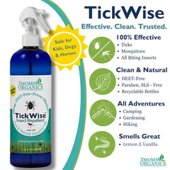 Applying TickWise to clothing and skin before outdoor activities