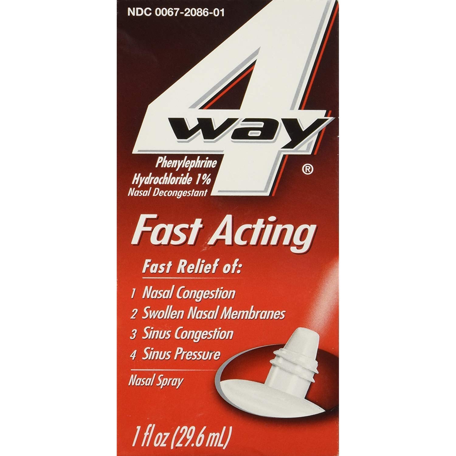 4 Way Fast Acting Nasal Spray bottle for quick congestion relief during allergies