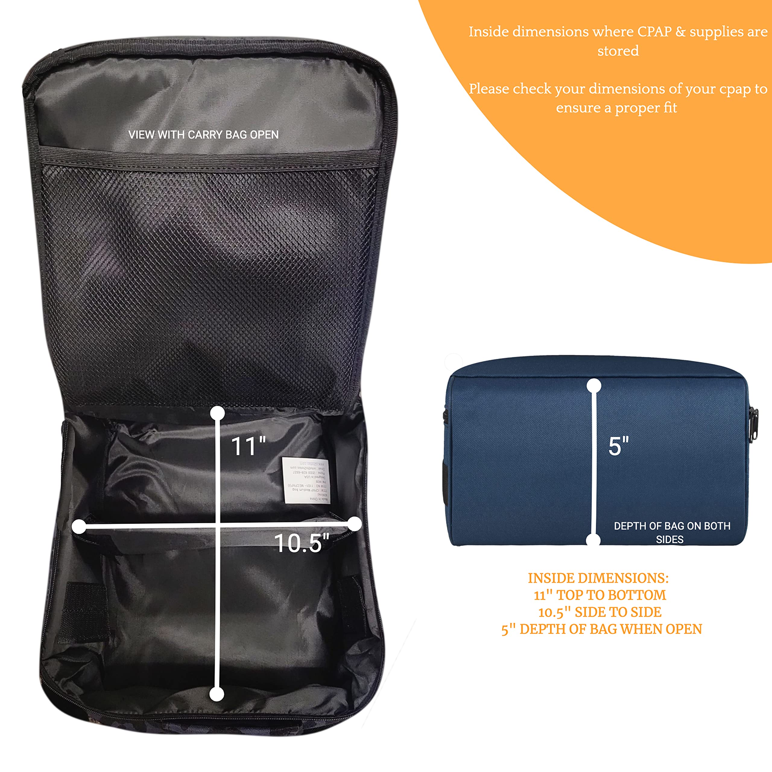 40Winkz CPAP travel bag interior padding protects CPAP and accessories.