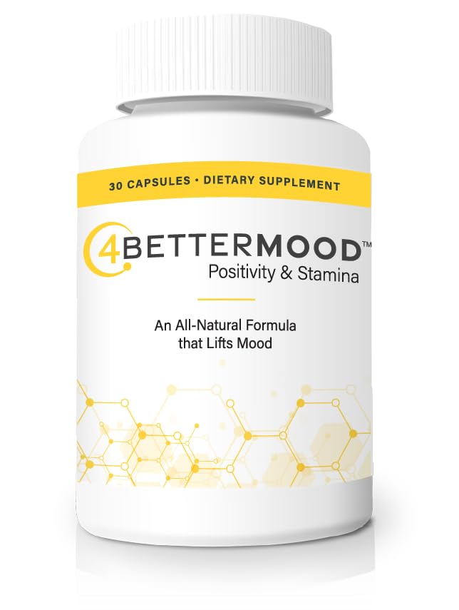 4BETTERMOOD Positivity and Stamina bottle showing the mood support formula for daily use