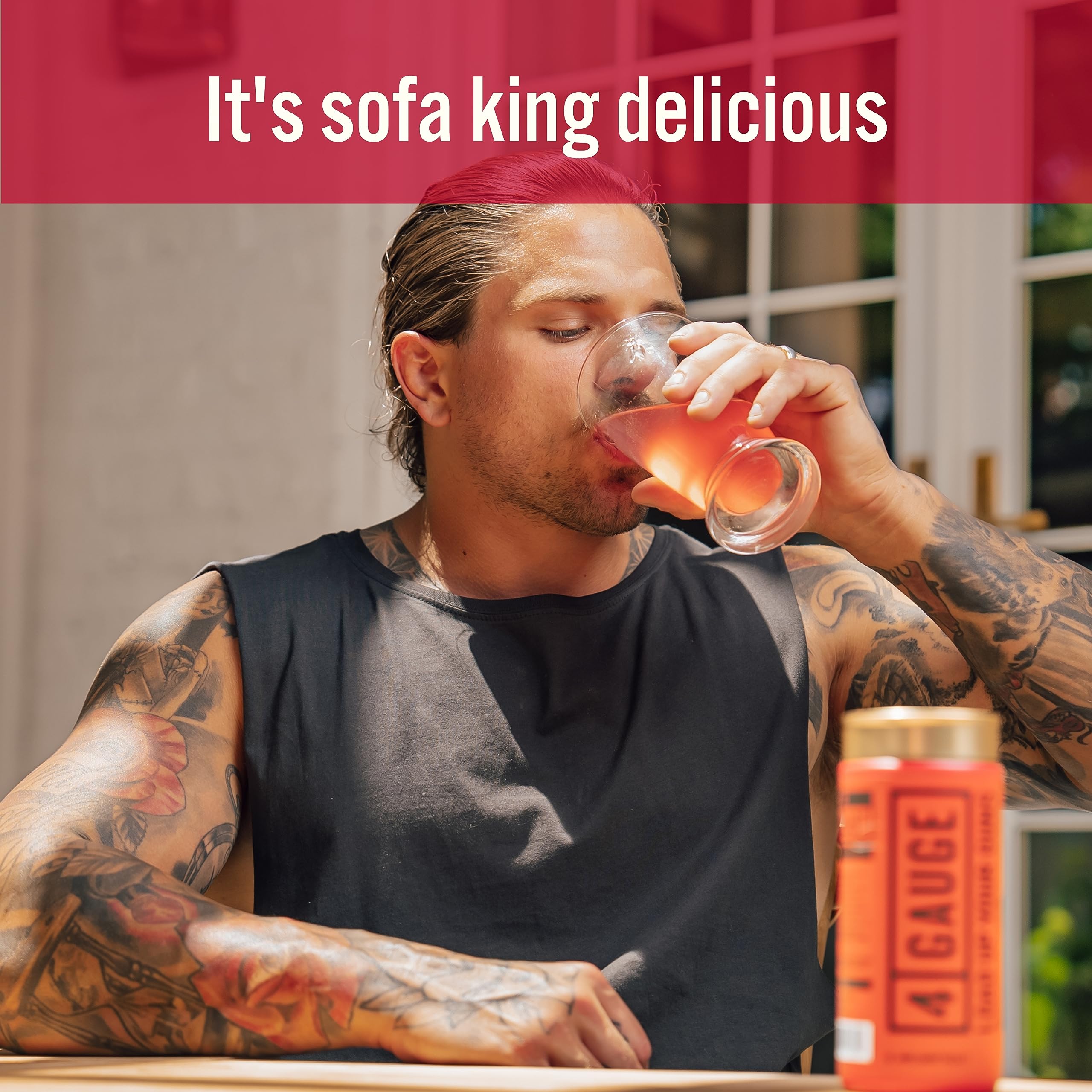 4 Gauge natural ingredients label highlights sucralose-free and no artificial flavors