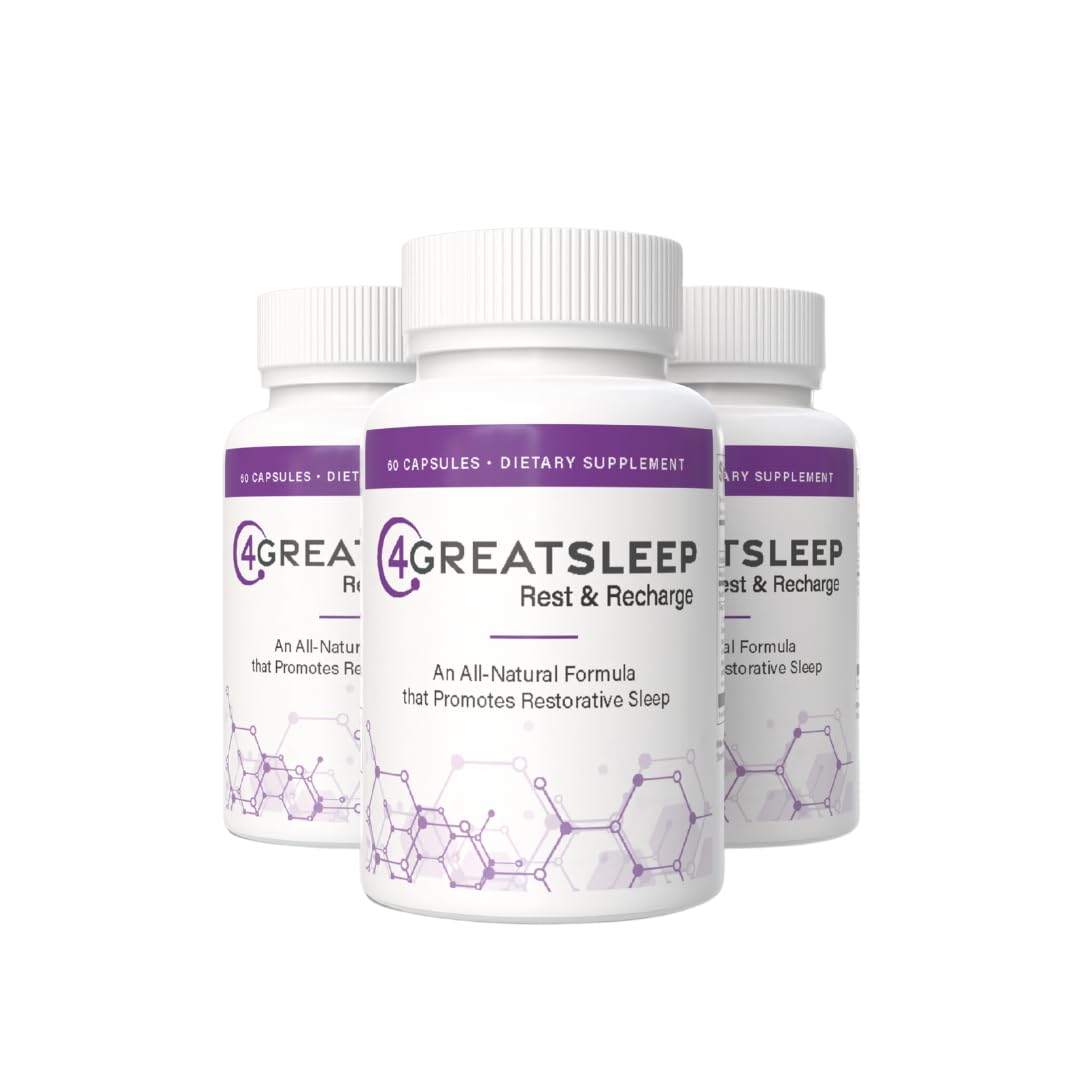 4GreatSleep bottle close-up showing natural sleep support