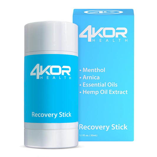 4KOR hemp-infused balm stick packaging closeup for on-the-go use