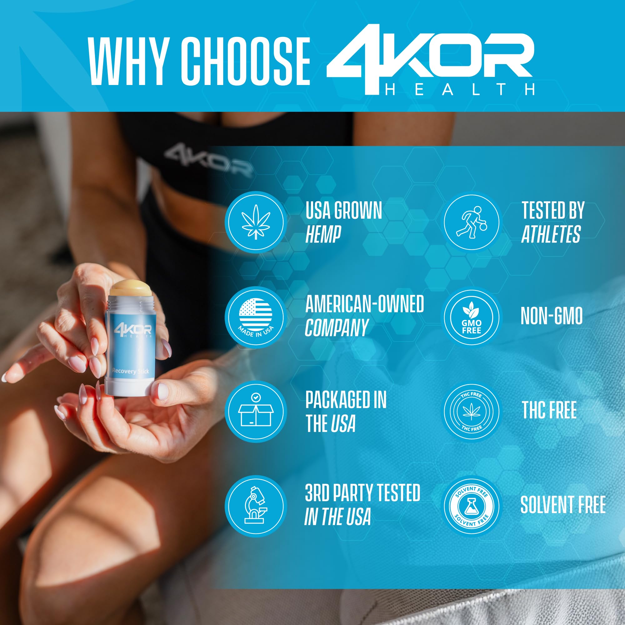 4KOR non-greasy finish leaves light skin feel
