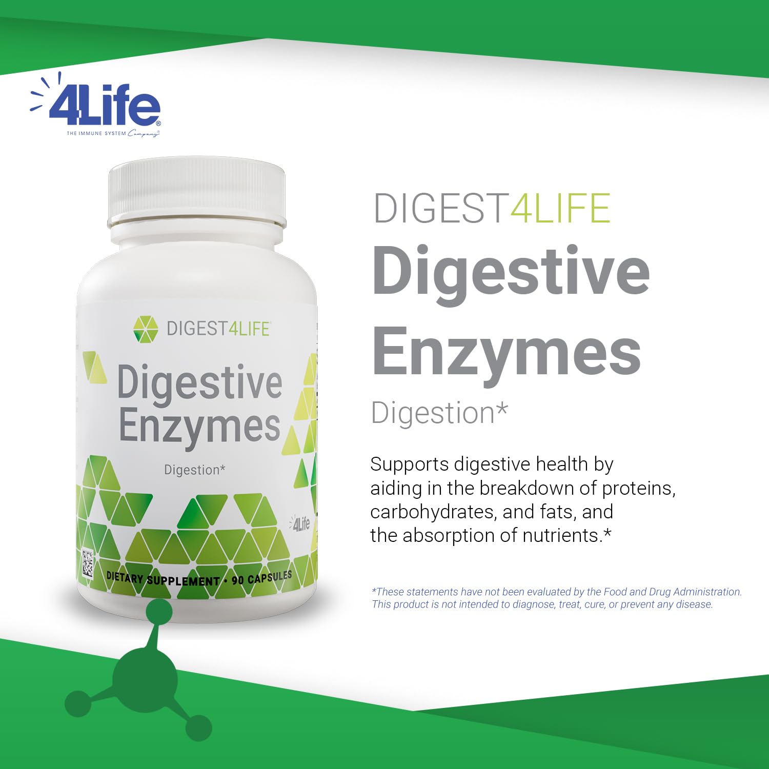 4Life Digestive Enzymes capsules aid protein digestion after meals.