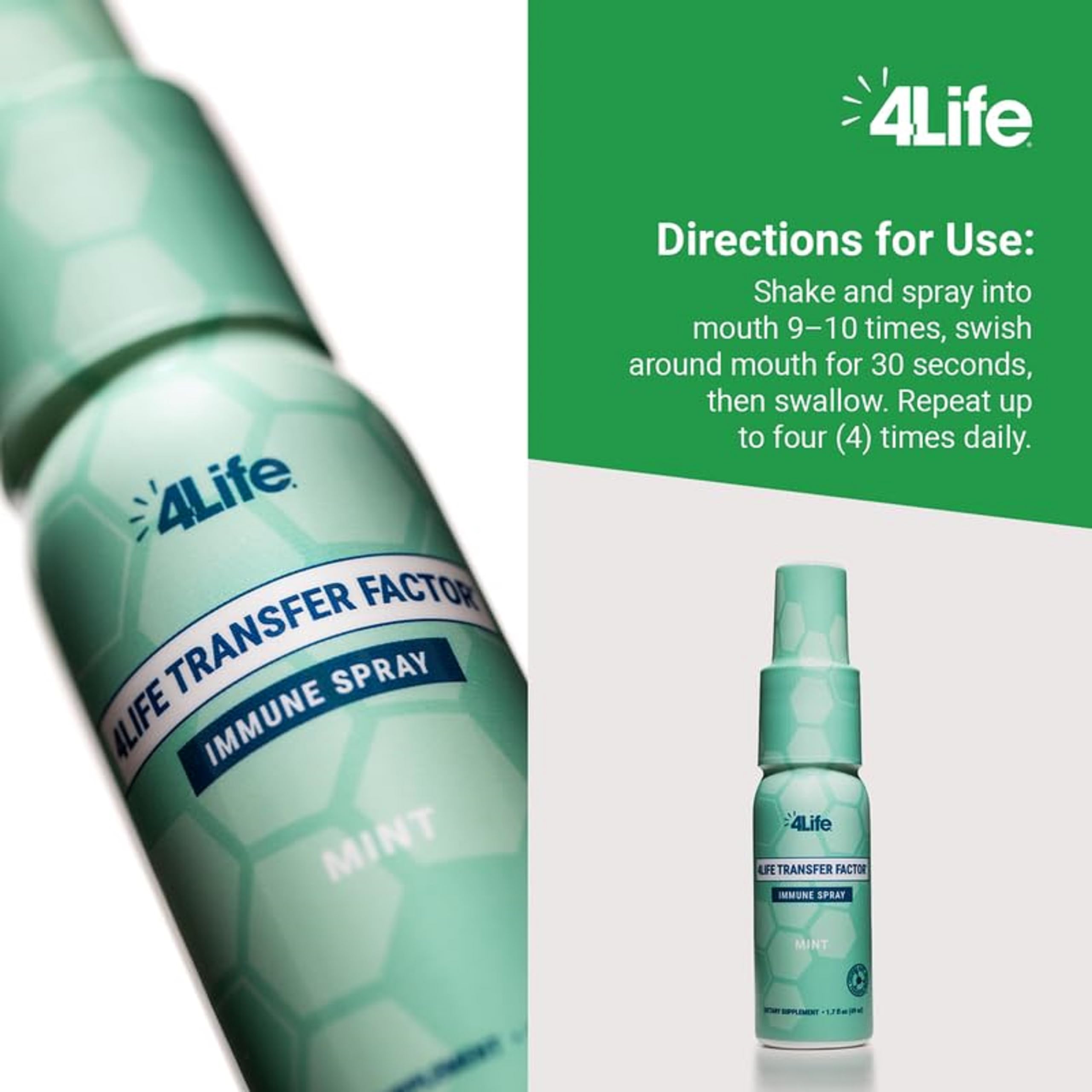 4Life Transfer Factor Immune Spray with aloe vera soothing mouth tissues