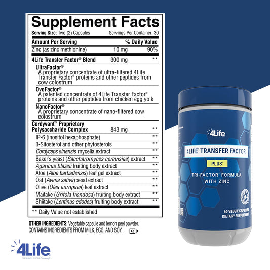 4Life Transfer Factor Plus capsules ready for easy daily immune support.