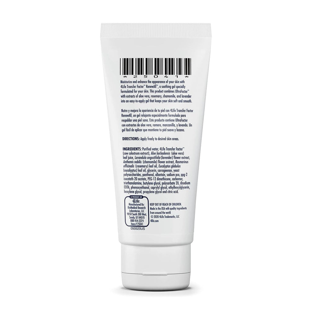 4Life Transfer Factor RenewAll Gel texture close-up for lightweight absorption