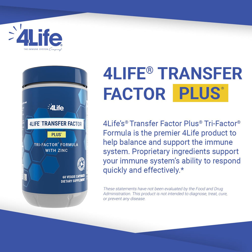 4Life Transfer Factor Plus with Zinc bottle supports immune balance.