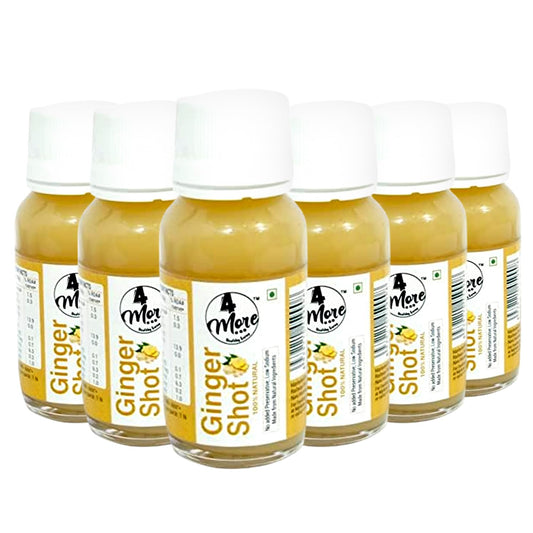 4MORE Ginger Lemon Honey Shot bottle front for on-the-go energy support.