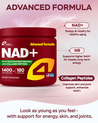 4Well Gotu Kola NAD Plus capsules on a white background highlighting daily energy.