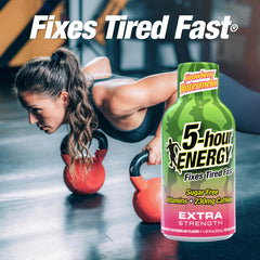 5-hour ENERGY bottle cap detail highlighting compact design for travel