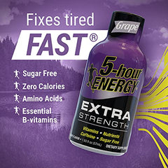 Desk-side 5-hour ENERGY grape shot during daytime work session