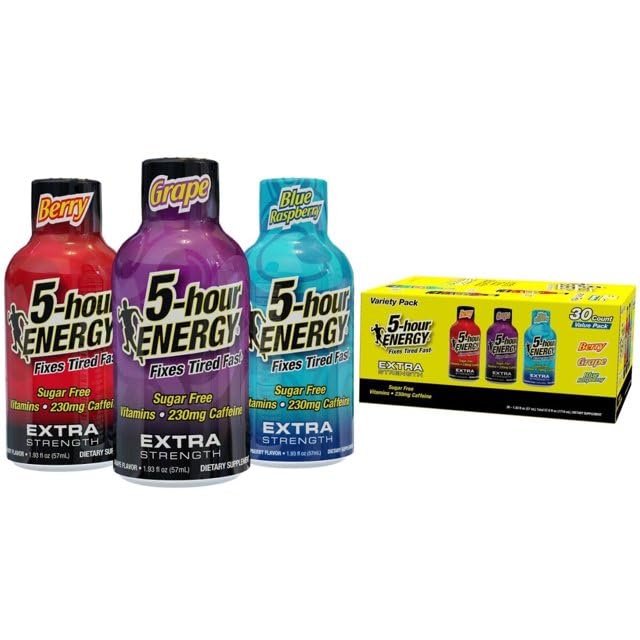 5-Hour ENERGY berry bottle for on-the-go energy during busy mornings.