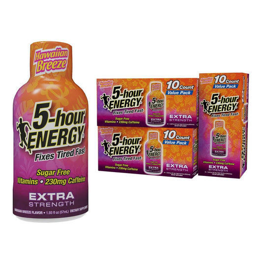 5-hour ENERGY Hawaiian Breeze shot bottle front view for quick energy