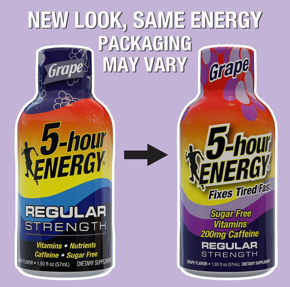 5-hour ENERGY grape shot being opened for on-the-go energy