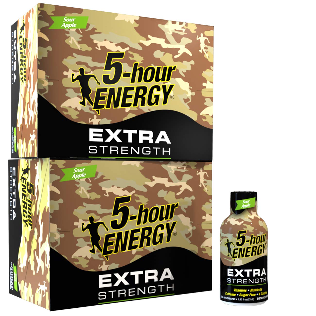 5-hour ENERGY Sour Apple shot bottle for quick energy on the go.