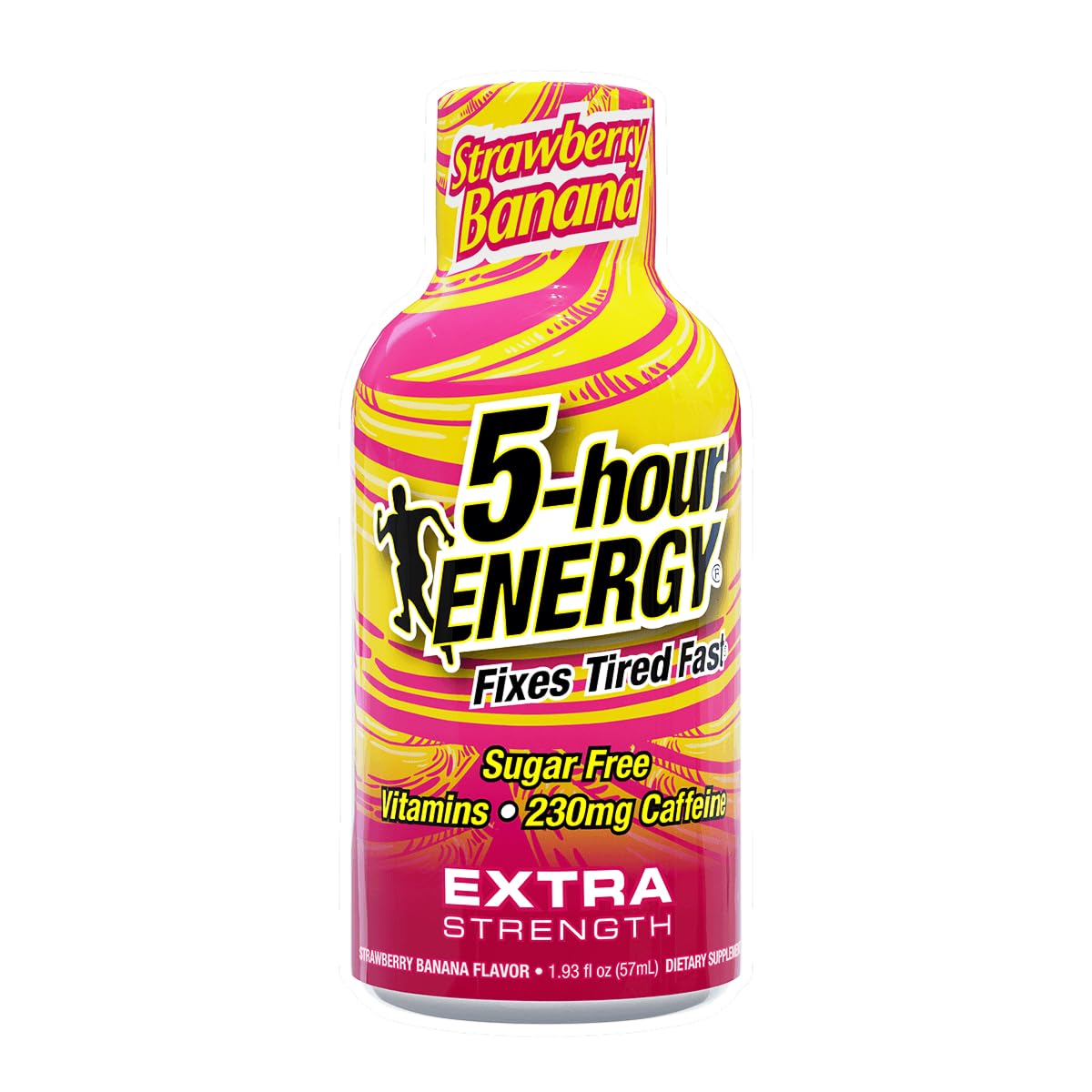 5-hour ENERGY Strawberry Banana Shot bottle highlighting tropical flavor for a quick energy boost