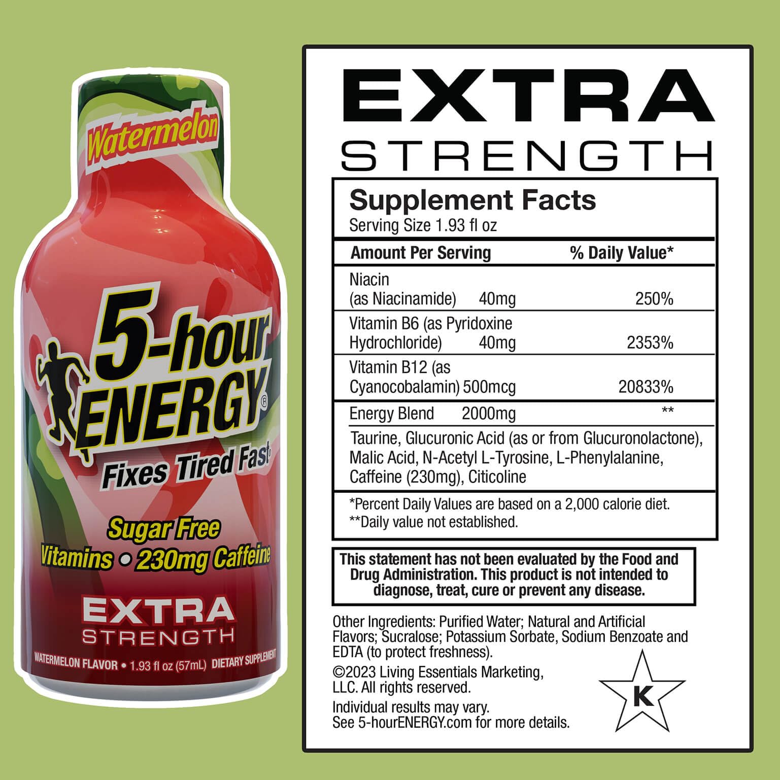 5-hour ENERGY Watermelon Shot pocket-sized bottle for on-the-go alertness
