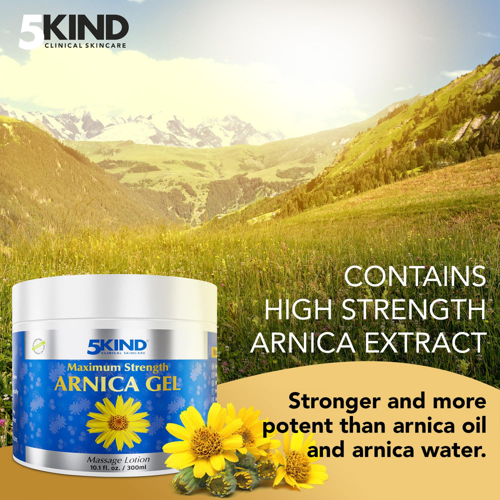 5kind Arnica Gel in hand during massage session.