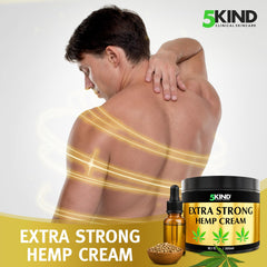 5kind Extra Strong Hemp Cream lid close-up shows premium formula