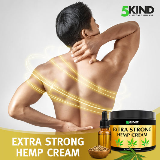 5Kind Extra Strong Hemp Cream texture swatch showing rich absorption