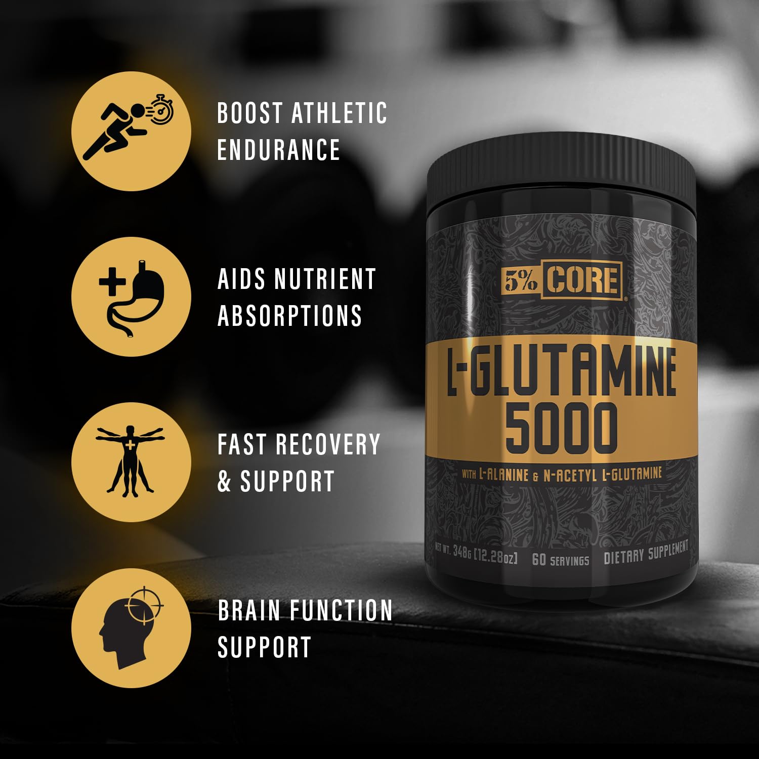 Athlete using Core L-Glutamine after workout for quicker recovery.