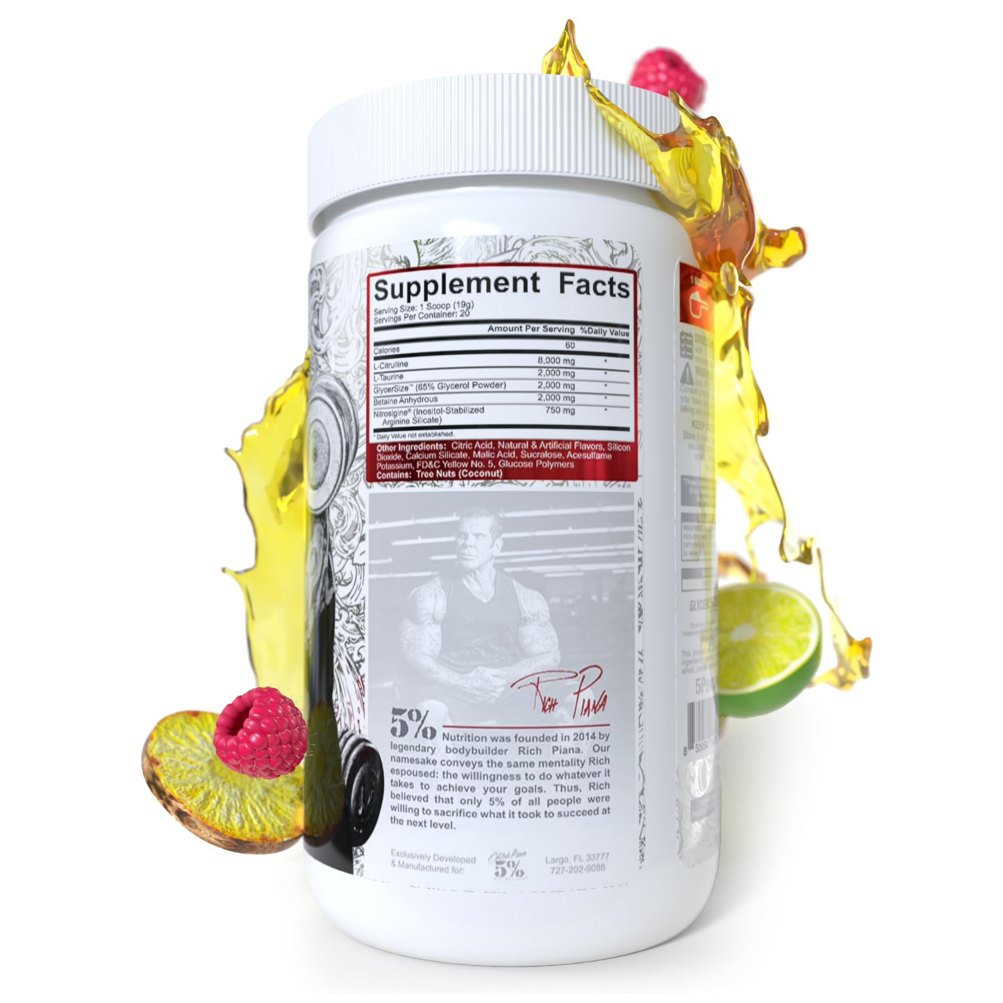 Scoop of FullAF poured highlighting pure L-Citrulline for nitric boost.