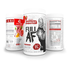 FullAF label close-up shows caffeine-free design for clean pre-workout energy.
