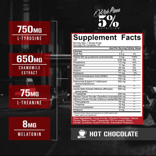 Rich Piana Knocked Out scoop beside hot chocolate for ease of use.