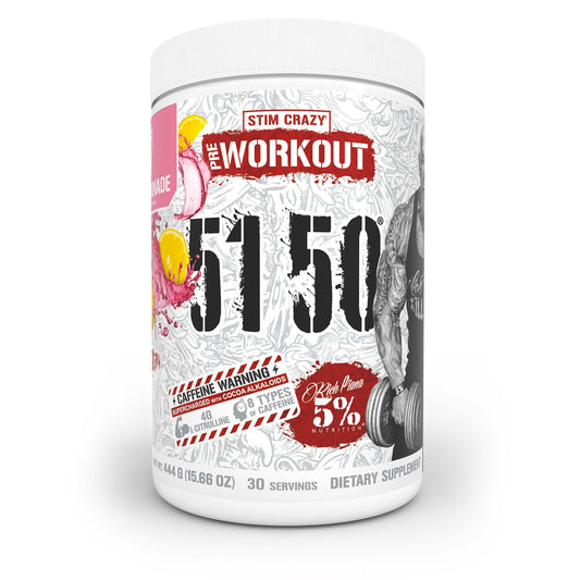 Rich Piana 5150 Pink Lemonade tub ready for energy-boosting pre-workouts