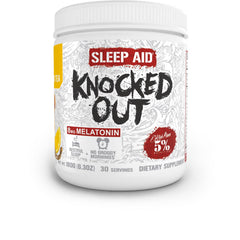5% Nutrition Rich Piana Knocked Out tub front highlights sleep support for recovery.